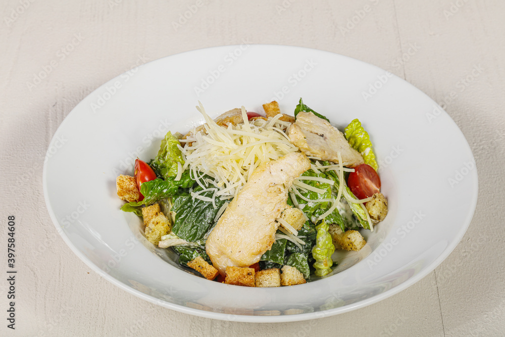 Traditional Caesar salad with chicken Traditional Caesar salad with chicken