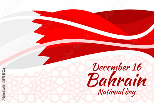 December 16. Happy National day of Bahrain Vector Illustration. Suitable for greeting card, poster and banner.