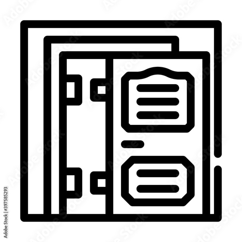 door installation line icon vector illustration black © sevector