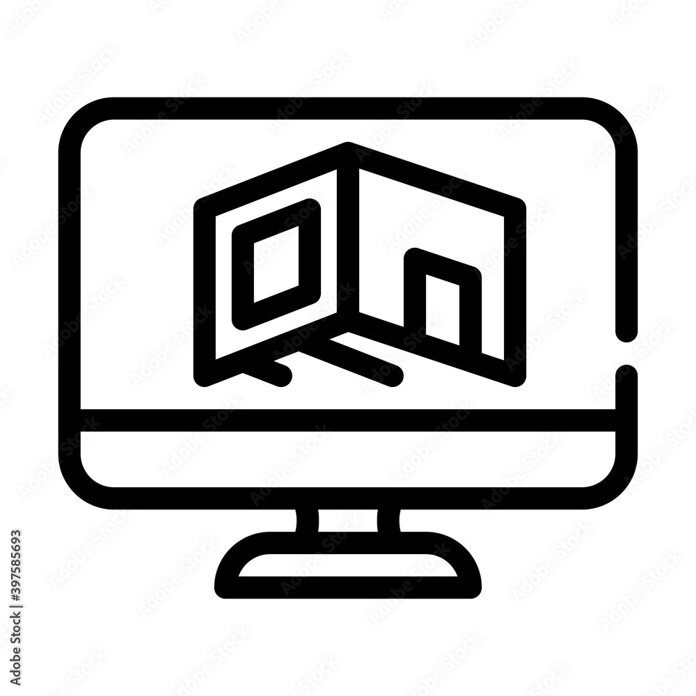 design room computer program line icon vector illustration design room computer program line icon vector illustration