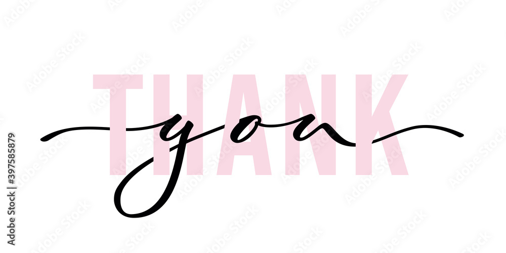Ταπετσαρία Thank you - isolated inscription with font on white background