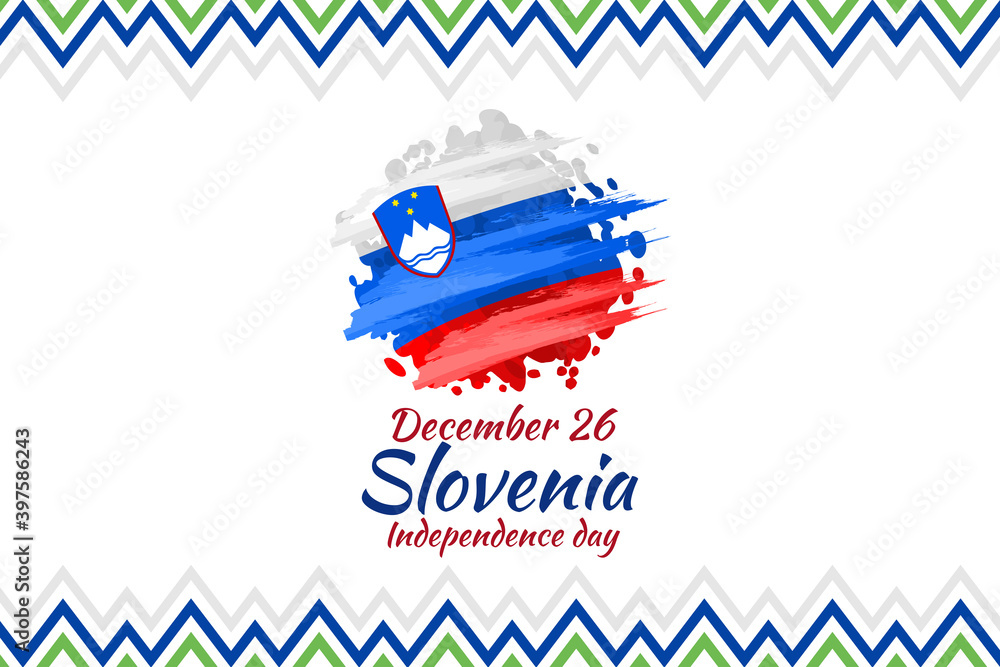 Obraz premium December 26, Independence day of Slovenia vector illustration. Suitable for greeting card, poster and banner.