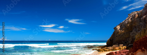 Clear blue sky and sea image