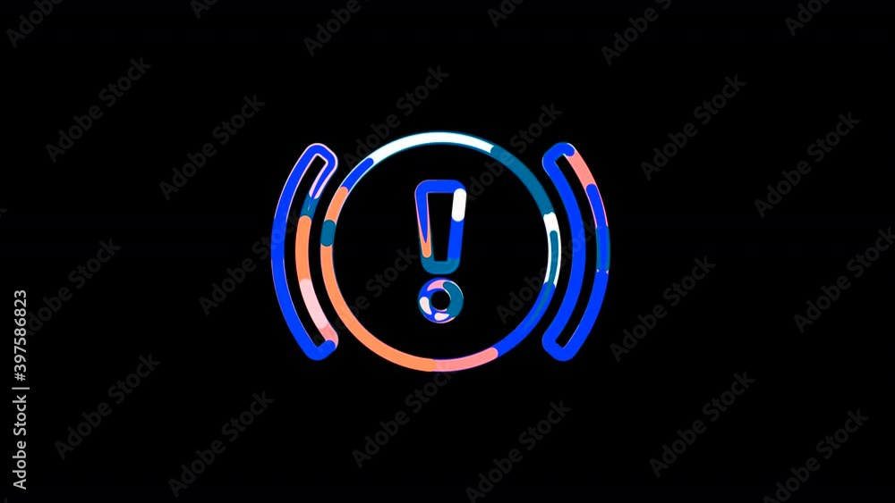 Circles gather in symbol engine warning. After it crumbles in a line and moves to the camera. Alpha channel black Circles gather in symbol engine warning. After it crumbles in a line and moves to the camera. Alpha channel black