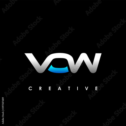 VOW Letter Initial Logo Design Template Vector Illustration	
