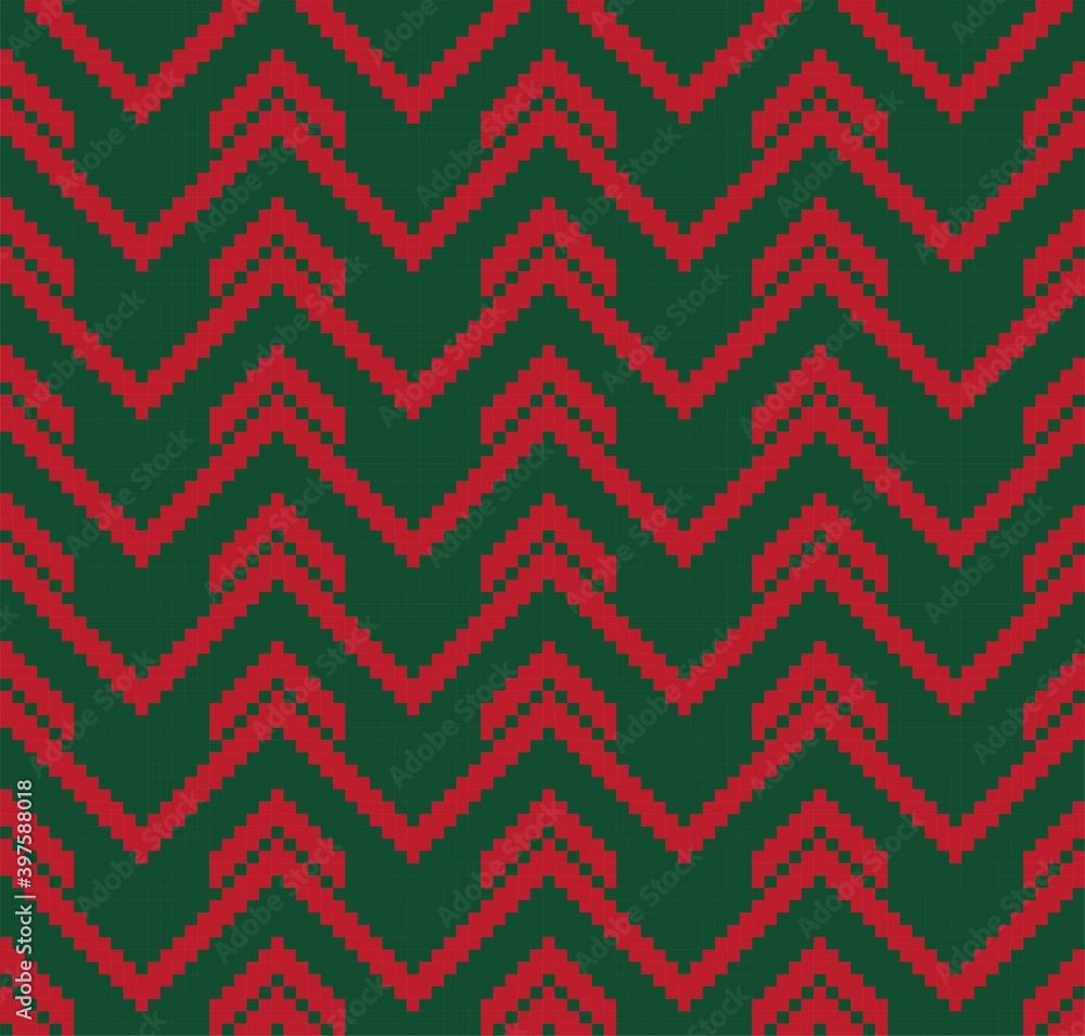 Christmas Chevron Seamless Pattern Background