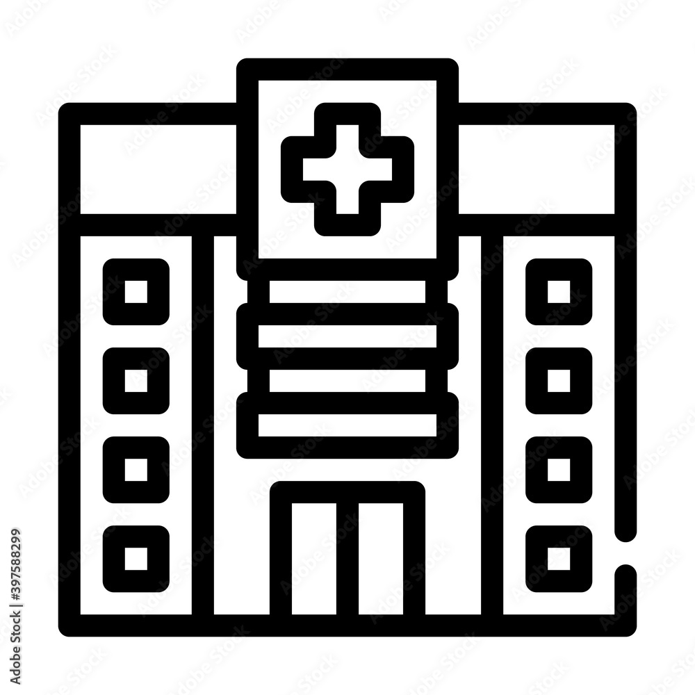 hospital building line icon vector illustration black hospital building line icon vector illustration black