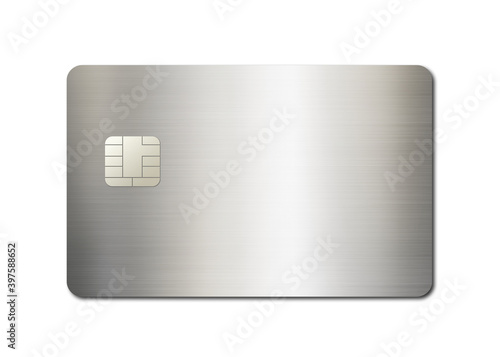 Konstfotografi Silver credit card on a white background