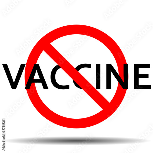 anti vaccine say no to vaccine sign template vector isolated in white background