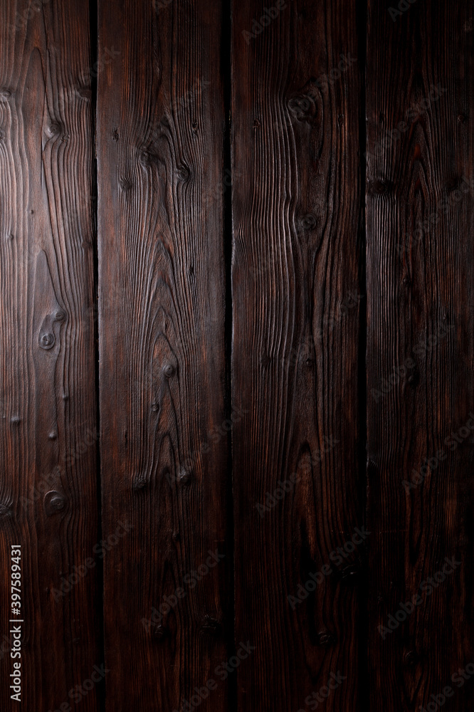 Fototapeta premium Wooden vintage background. Brown color.