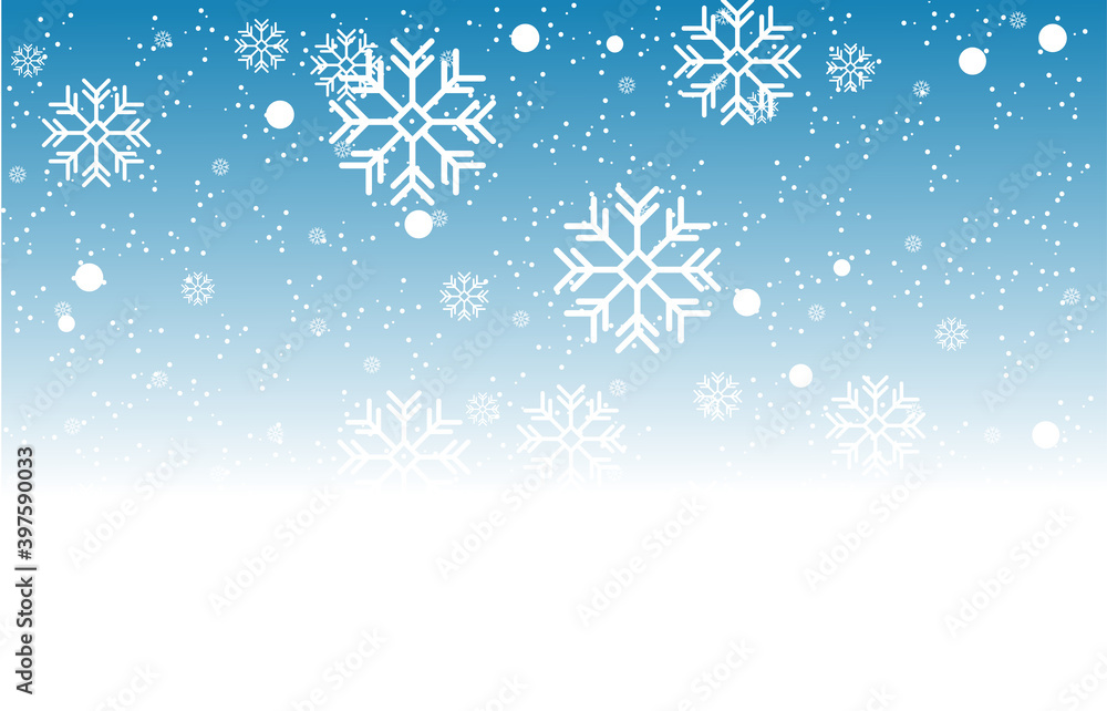 Abstract Winter white Snow flake on Blue Background for Christmas holiday. Abstract Winter white Snow flake on Blue Background for Christmas holiday.