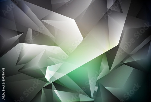 Dark Green, Red vector template with crystals, triangles.