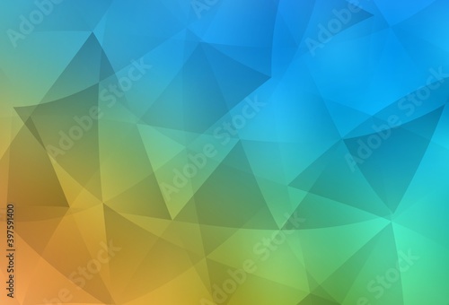 Light Blue, Yellow vector polygonal background.
