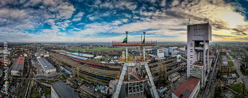 Kopalnia węgla kamiennego JSW - ruch Borynia w Jastrzębiu Zdroju z lotu ptaka...