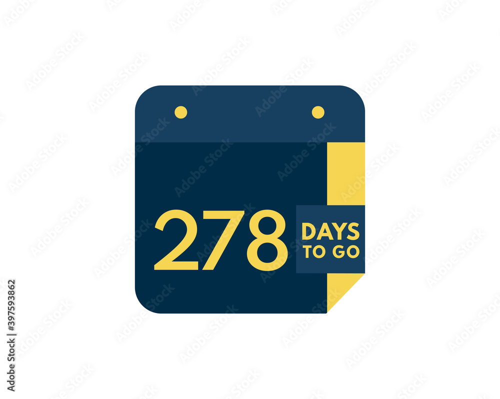 278 days to go calendar icon on white background, 278 days countdown, Countdown left days banner image 278 days to go calendar icon on white background, 278 days countdown, Countdown left days banner image