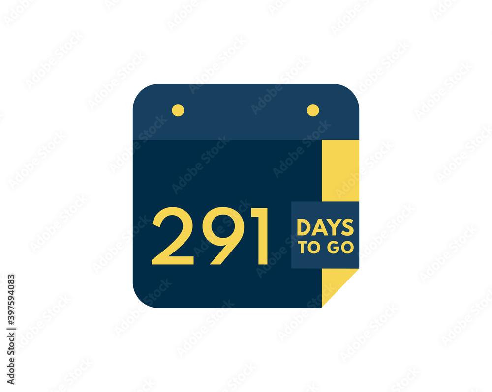 291 days to go calendar icon on white background, 291 days countdown, Countdown left days banner image 291 days to go calendar icon on white background, 291 days countdown, Countdown left days banner image