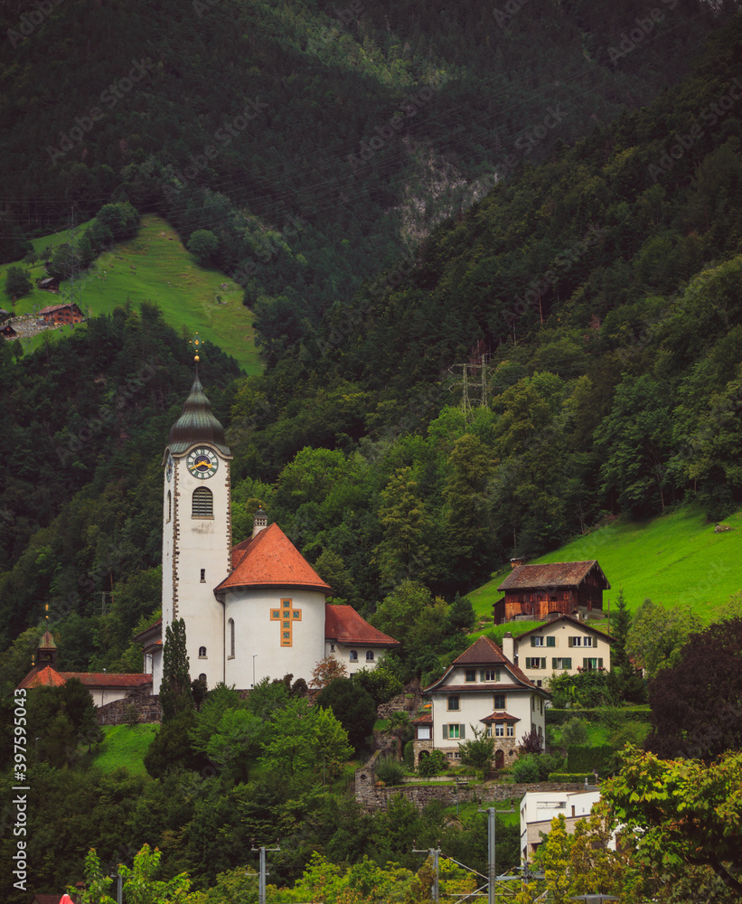 church in the swiss alps