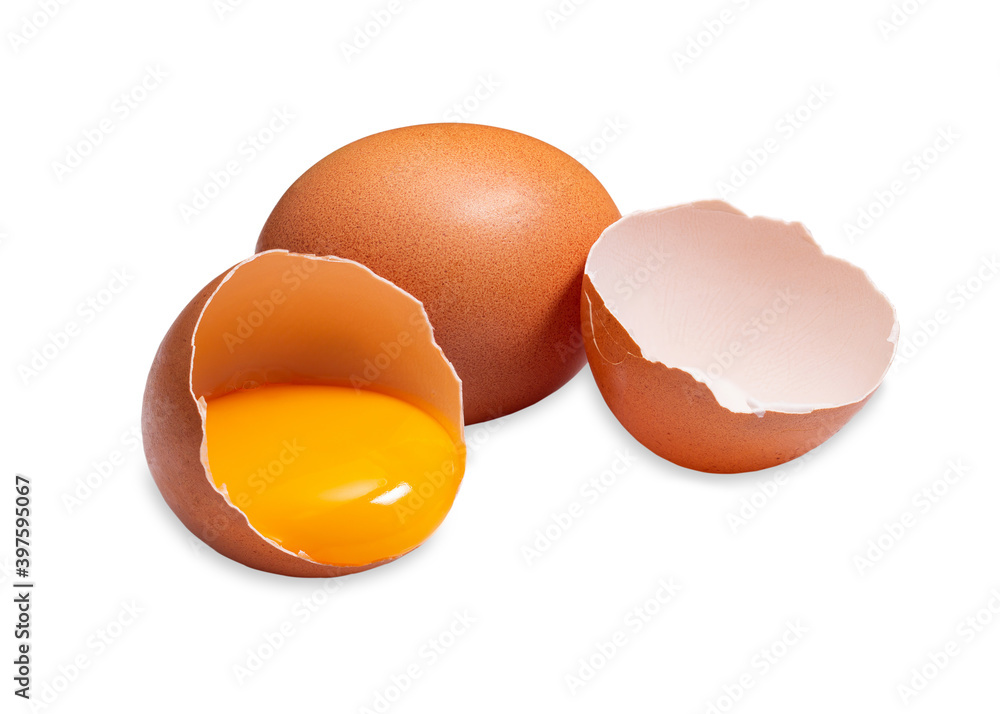Chicken eggs isolated on white background. Chicken eggs isolated on white background.