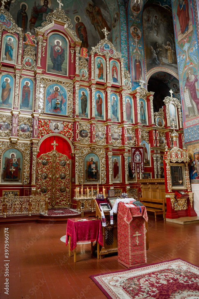 interior in a large beautiful Orthodox church