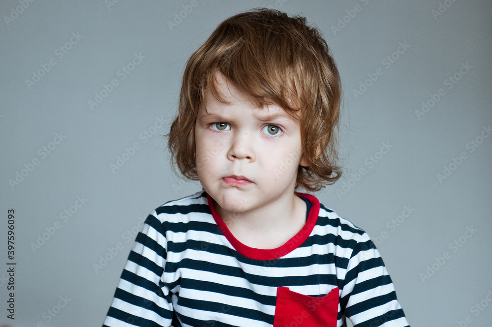 Portrait of a cute emotional boy. Portrait of a cute emotional boy.