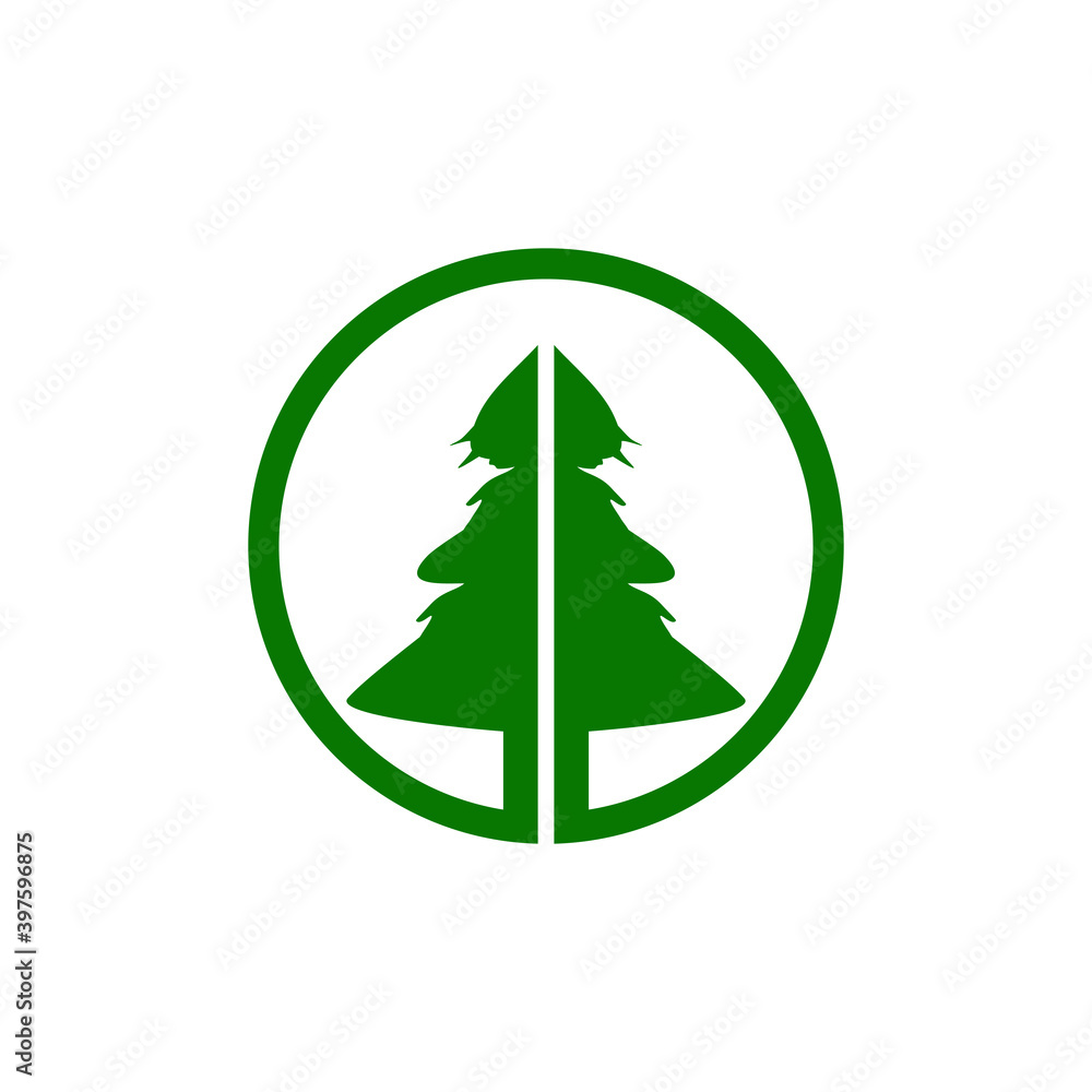 Pine tree icon logo design template Pine tree icon logo design template