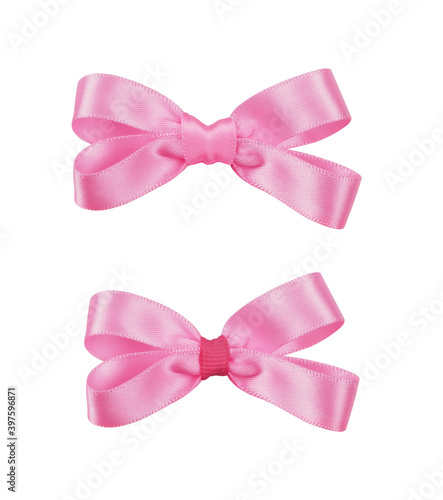 Set of pink satin ribbon bo...