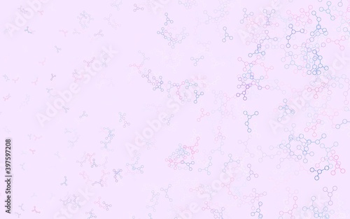 Light Blue, Red vector background with forms of artificial intelligence.