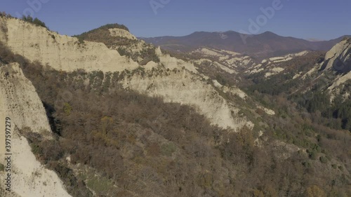 Aerial, Melnik Rock Pyramids, Bulgaria photo