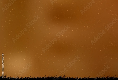 Light Orange vector background with galaxy stars.