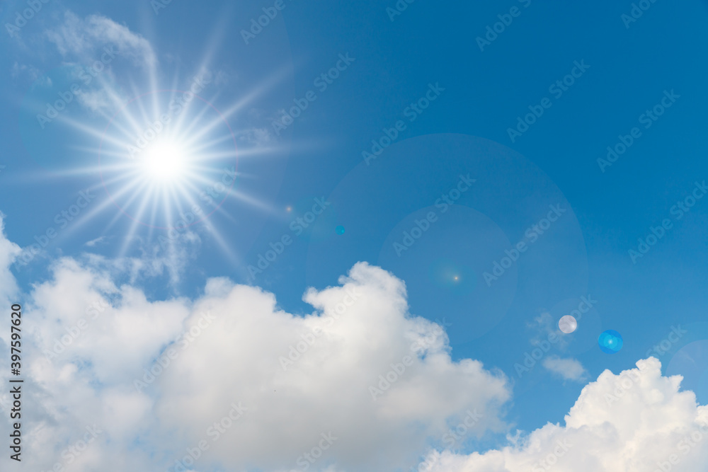 Sunlight and clouds with blue sky background Sunlight and clouds with blue sky background