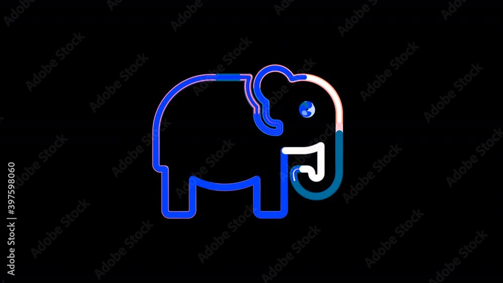 Circles gather in symbol elephant. After it crumbles in a line and moves to the camera. Alpha channel black Circles gather in symbol elephant. After it crumbles in a line and moves to the camera. Alpha channel black