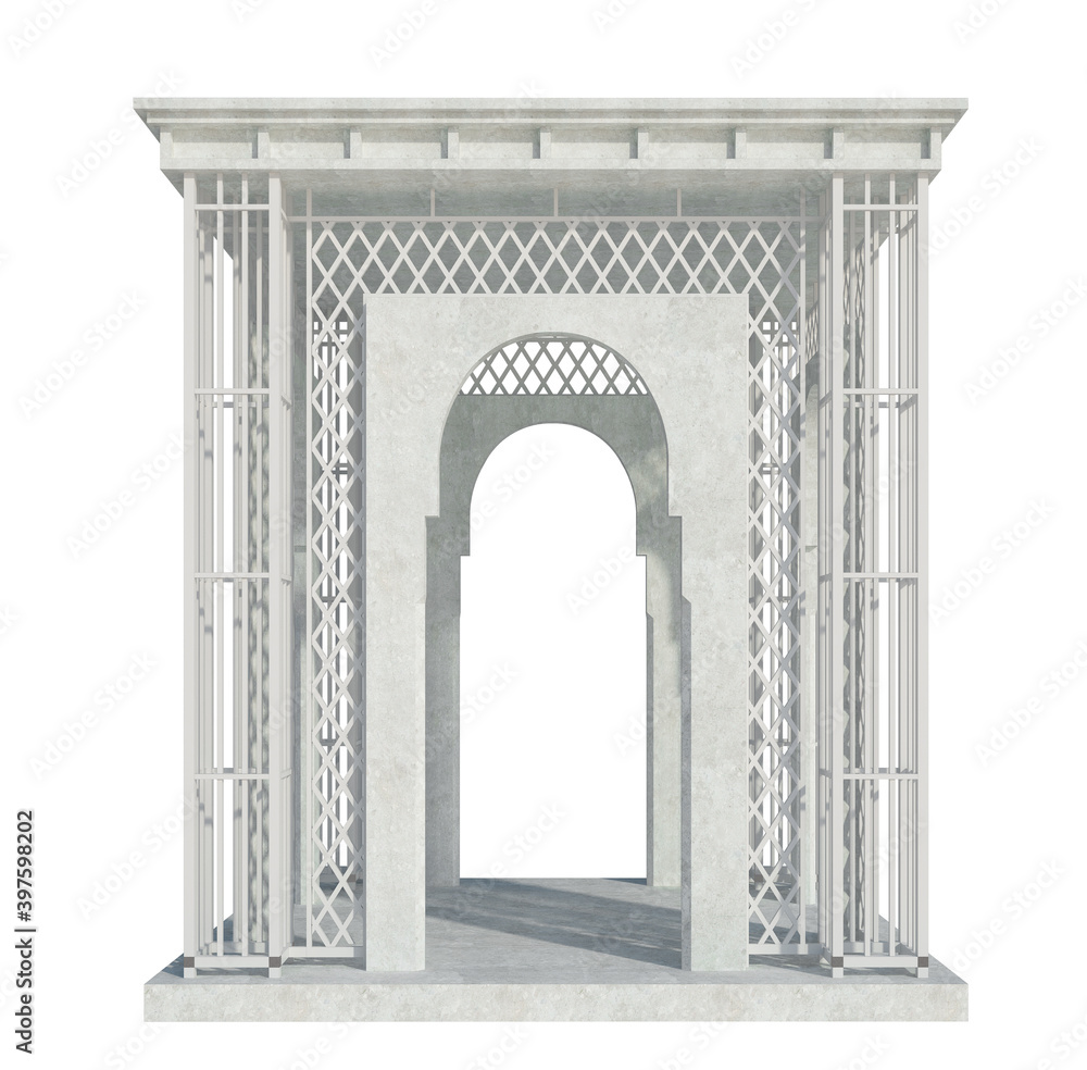 Fototapeta premium 3d Render Building Structure On White