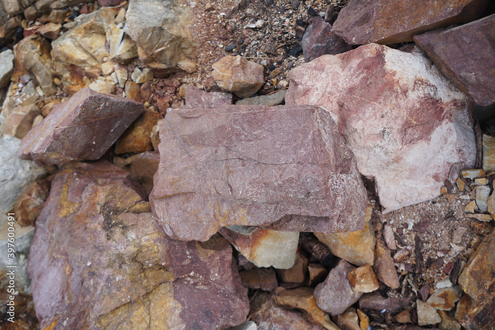 Pink Sandstone Rocks Piece of Pink Arkose Sandstone rock on nature background. Sandstones ...