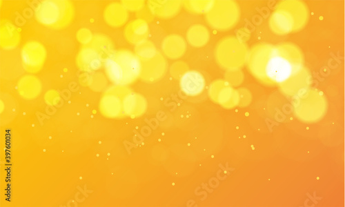 Gold bokeh background bright glitter light in the form of circles. Glowing elements creative background vector illustration