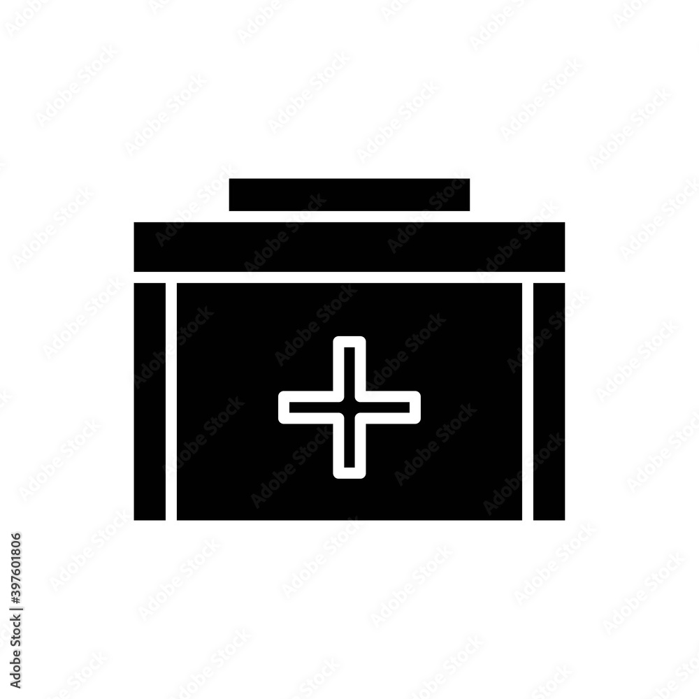 Fototapeta premium Bag medic icon glyph style vector
