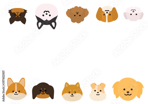 犬のフレームイラスト