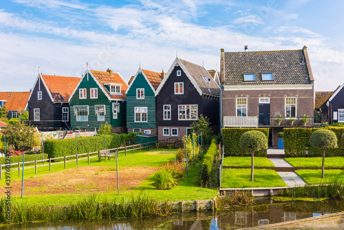 Marken. Beautiful typical fisherman village houses in Marken. Netherlands.