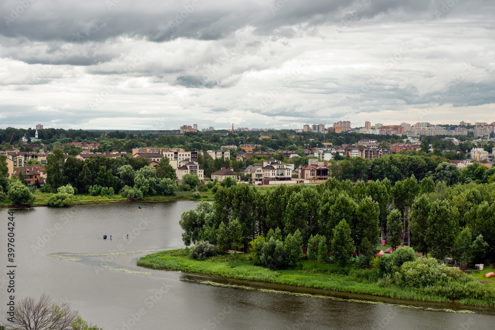 Panoramic view of the city and the Kotorosl River in Yaroslavl, Russia