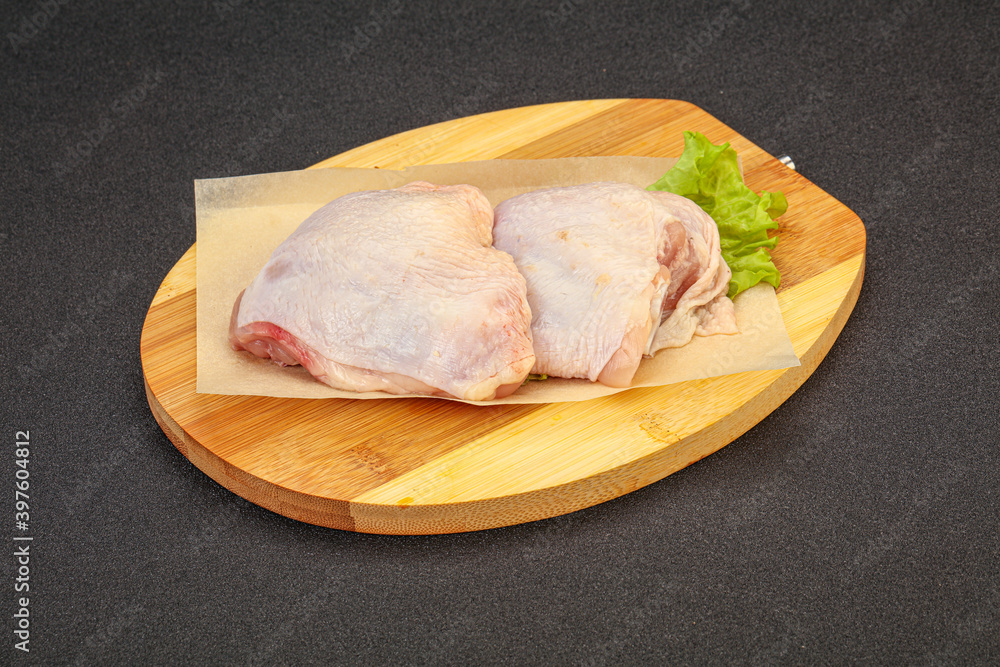 Raw chicken hip for cooking