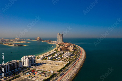 4k photo, The Palm Jumeirah, Artificial Island, East Crescent, Dubai, United Arab Emirates, Middle East, Aerial view, Drone