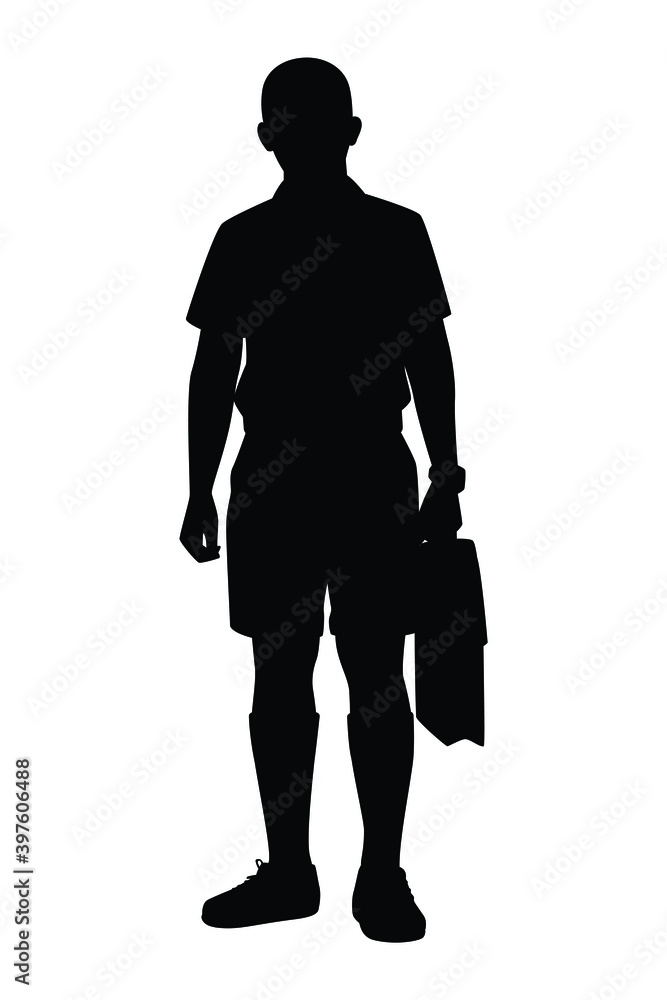 Thailand student silhouette vector on white, education people concept.