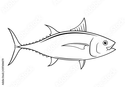 Graphic tuna on white background