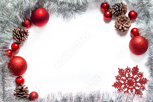 Christmas chain and baubles background