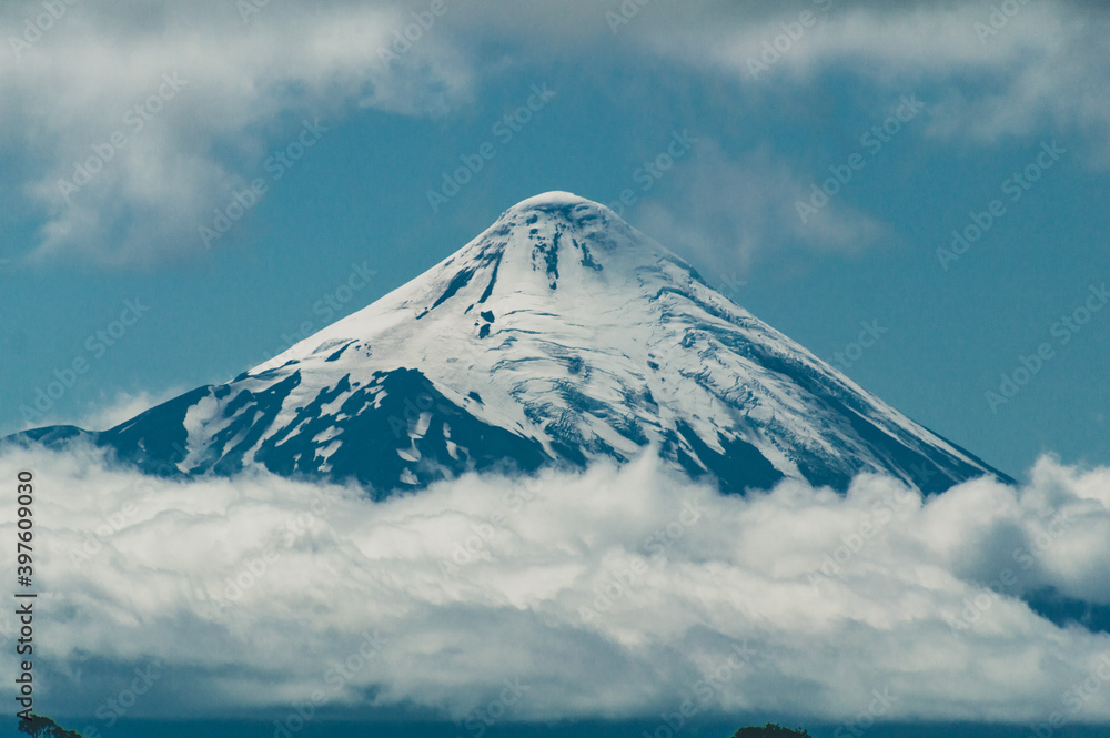 Osorno volcano in Chile similar to Mount Fuji, Puerto Varas