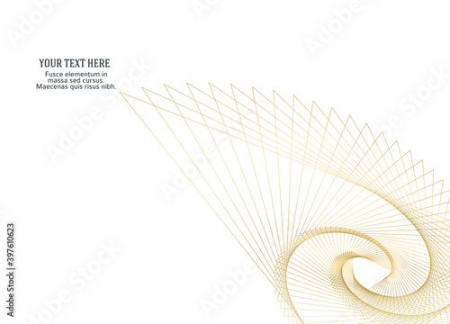 Design elements. Wave of many glittering lines. Abstract vertical glow wavy stripes on white background isolated