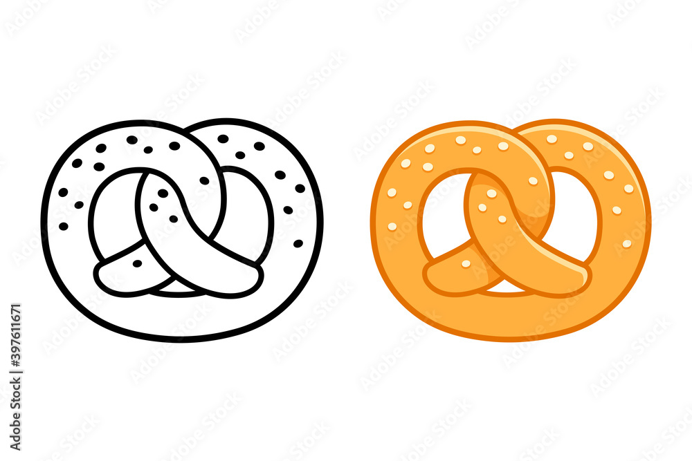 Cartoon pretzel illustration Stock Vector Adobe Stock