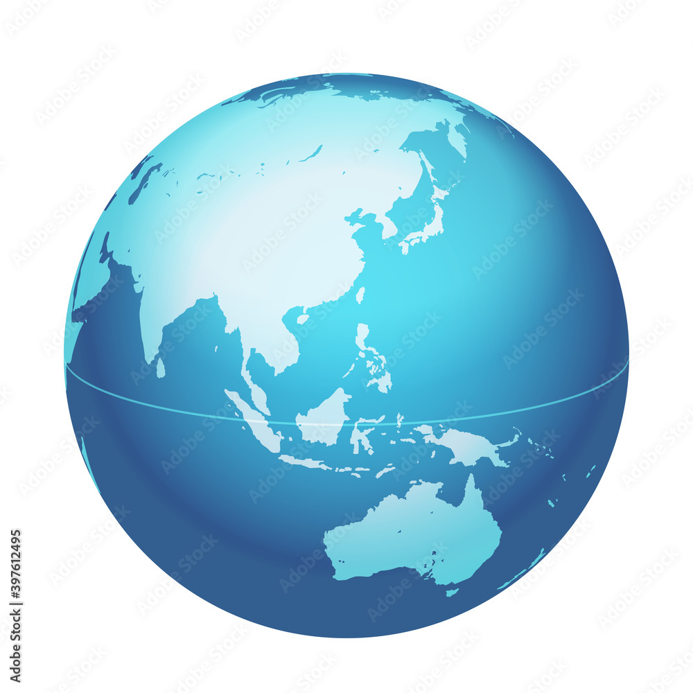 世界地図 ユーラシア 東南アジア オーストラリア 太平洋 Stock Vektorgrafik Adobe Stock