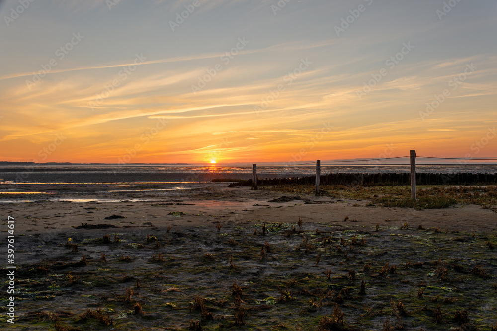 Sunrise at the beach of Amrum, Germany