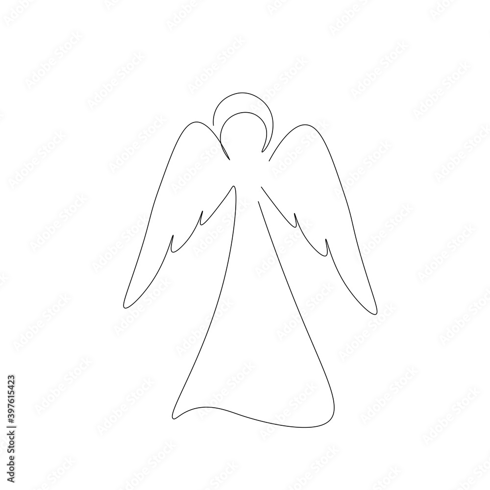 Christmas angel drawing vector illustration Christmas angel drawing vector illustration