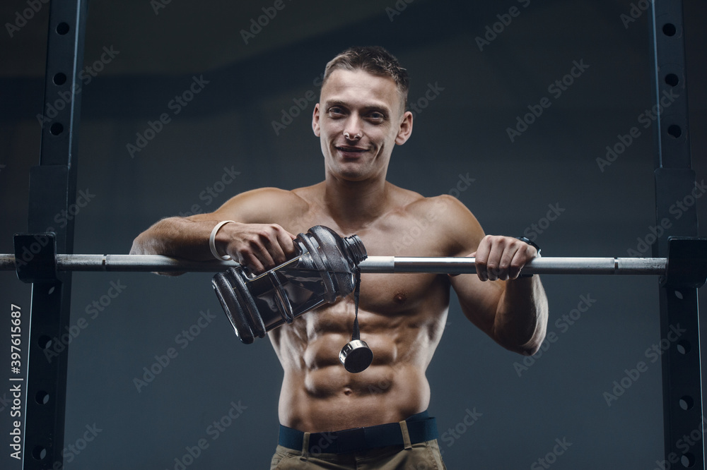 man drinking water after fitness workout man drinking water after fitness workout